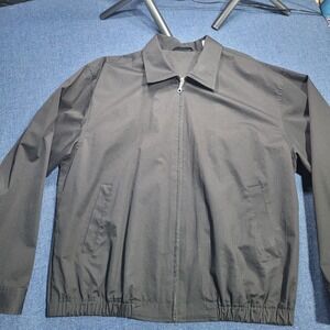 Tom James Black Zip Up Jacket L Paisley Lined Lightweight Casual Mens